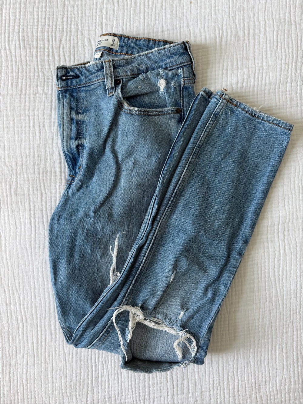 Abercrombie & Fitch Light Blue Skinny Distressed Jeans